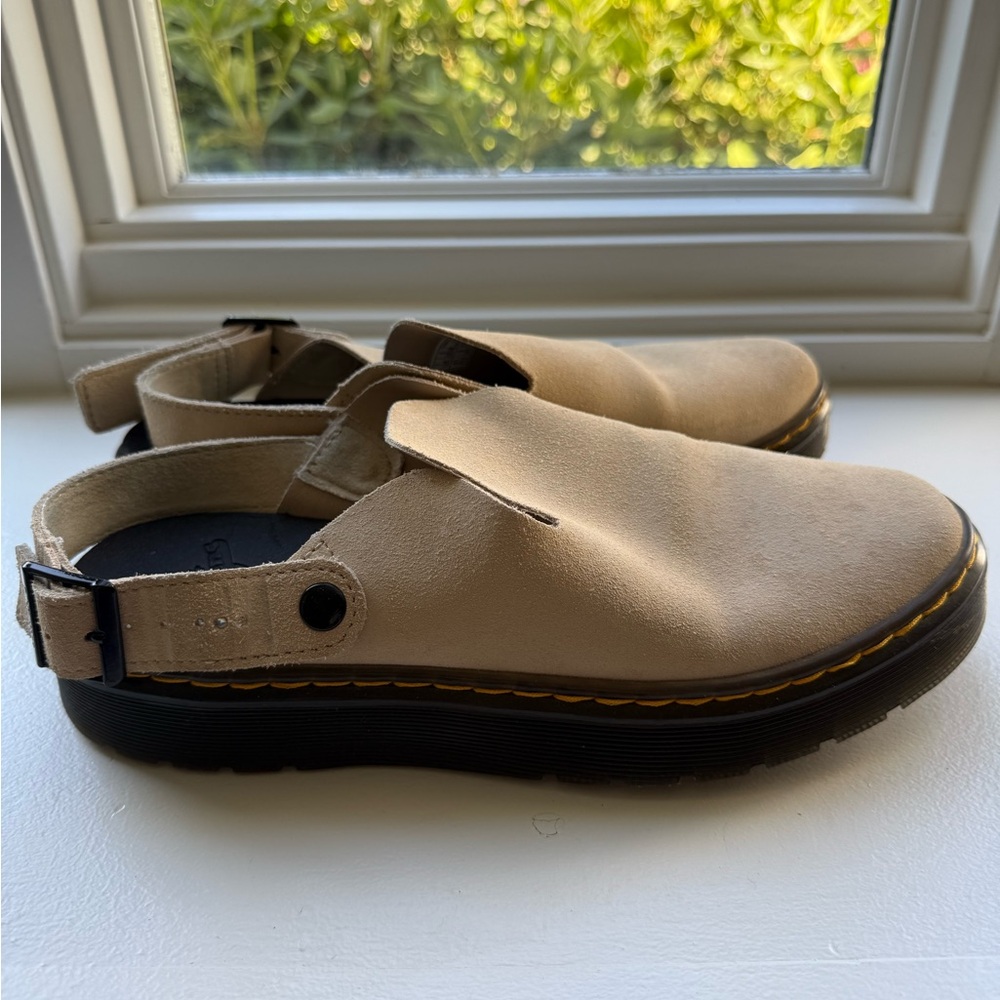 Dr. Martens Beige Suede Slip-On Clog